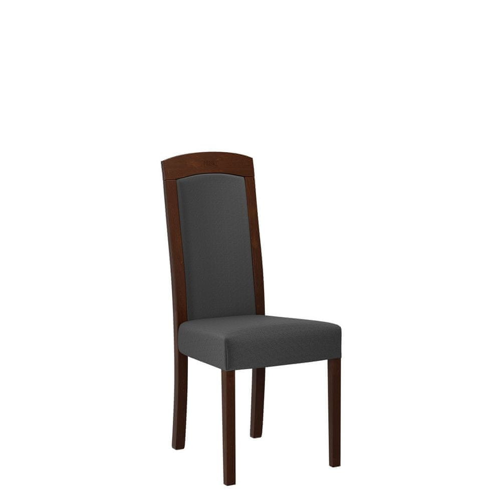 Veneti Jedálenská stolička s čalúneným sedákom ENELI 7 - orech / tmavá šedá